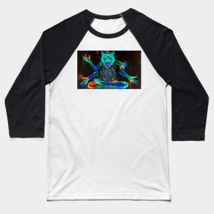 Psychedelic Kitty Cat Baseball T-Shirt